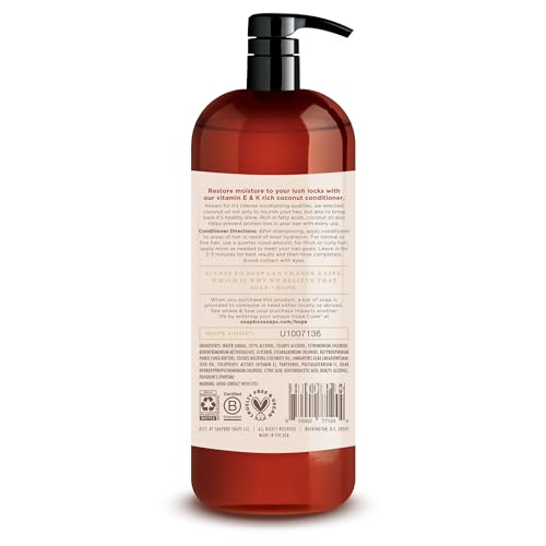 Soapbox Coconut Oil Shampoo and Conditioner Set for All Hair Types (1 Liter Each)