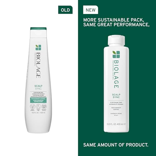 Biolage Scalp Sync Anti-Dandruff Shampoo for Oily Scalp - Controls Dandruff & Deeply Cleanses, With Zinc Pyrithione, Ve